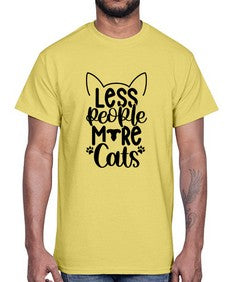 Less People More Cats Style 97#- cats- Cotton Tee