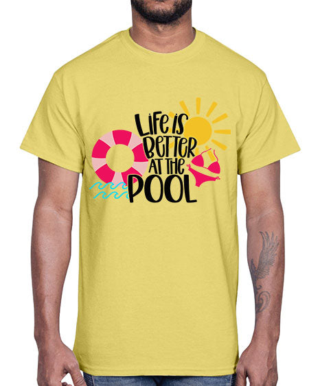 Life Is Better At The Pool Style 33#- summer- Cotton Tee