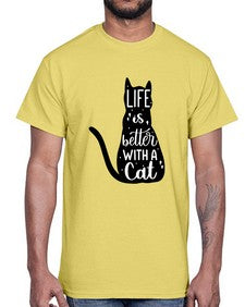 Life Is Better With A Cat Style 98#- cats- Cotton Tee