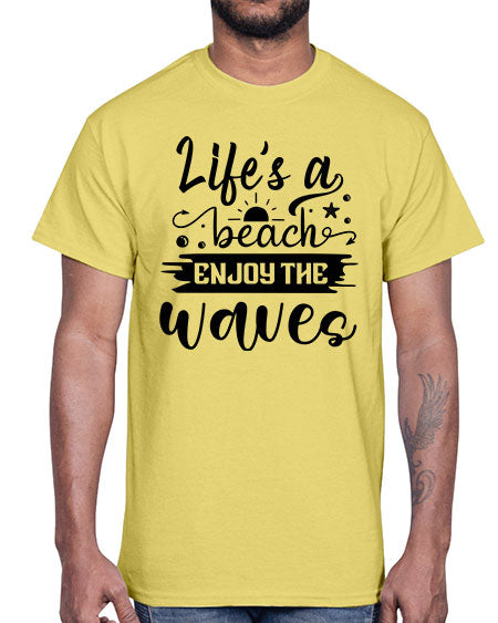 Lifes a beach enjoy the waves 01#- summer- Cotton Tee