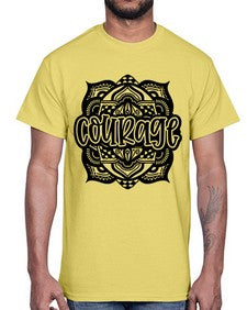 Mandala Courage 759#- mandala- Cotton Tee