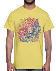 Mandala Courage Rainbow Glitter 758#- mandala- Cotton Tee