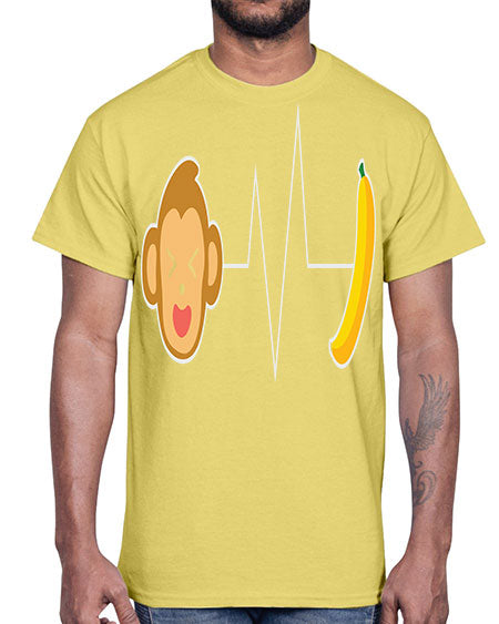 Monkey Heartbeat Banana 13#- monkey- Cotton Tee