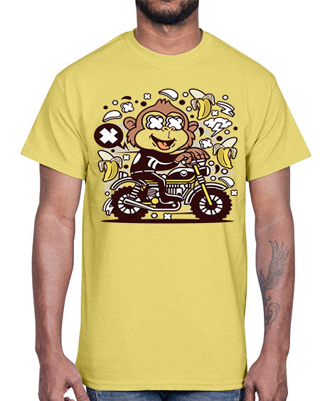 Monkey Motocrosser- monkey- Cotton Tee