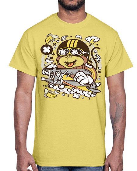 Monkey Pilot- monkey- Cotton Tee