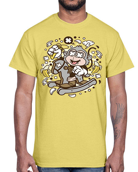 Monkey Rocking Horse- monkey- Cotton Tee
