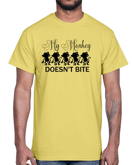 My monkey doesnt bite - monkey- Cotton Tee