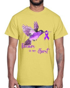 No One Figh Alone Ribbon Alzheimer 201#- alzheimers- Cotton Tee