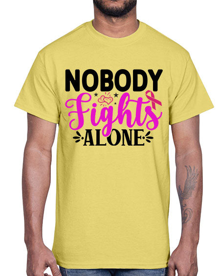 Nobody Fights Alone 12#- breast cancer- Cotton Tee
