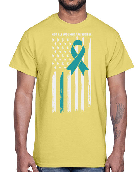 Not All Wounds Are Visible 14#- PTSD- Cotton Tee