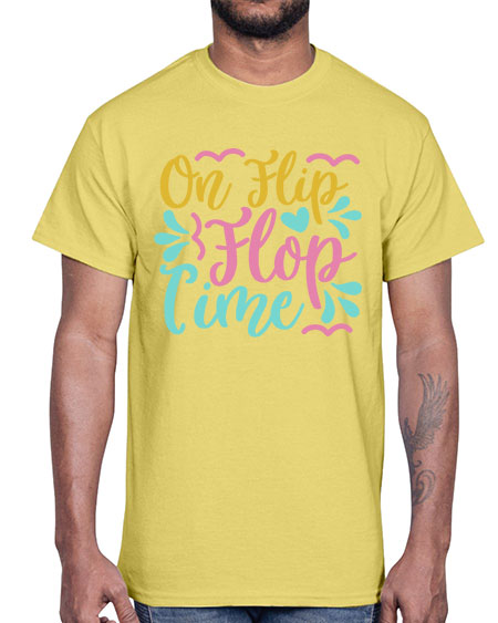ON FLIP FLOP TIME Style 58#- summer- Cotton Tee