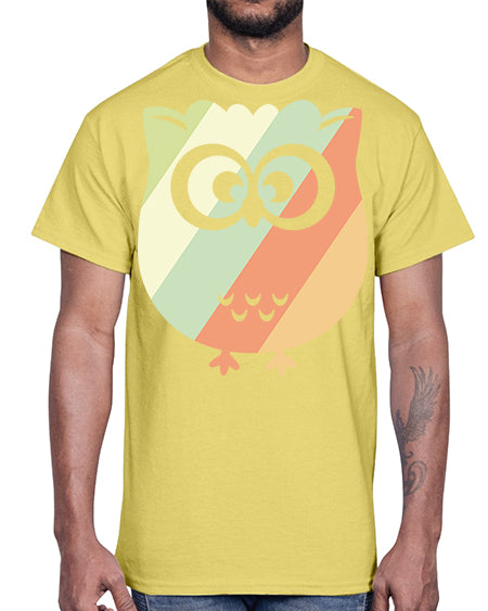 Owl Retro Style Vintage A TurtleRabbit 15#- owl- Cotton Tee