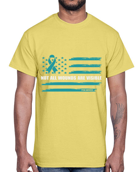 PTSD Awareness Not All Wounds 19#- PTSD- Cotton Tee