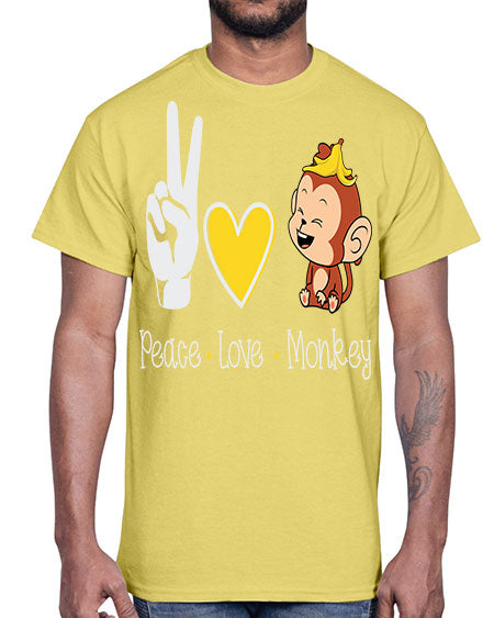 Peace Love Monkey 20#- monkey- Cotton Tee