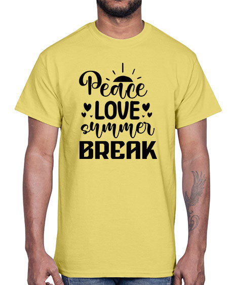 Peace love summer break 01#- summer- Cotton Tee
