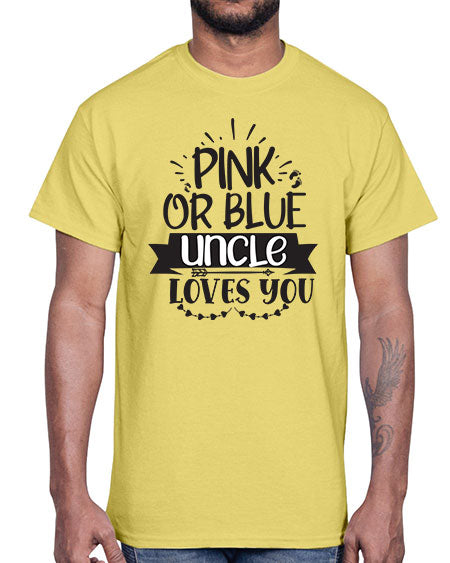 Pink or blue aucle loves you 429#- pregnancy- Cotton Tee