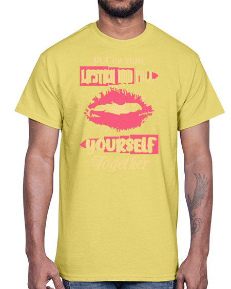 Put on some lipstick and pull yourself together Style 188#-makeup Cotton Tee