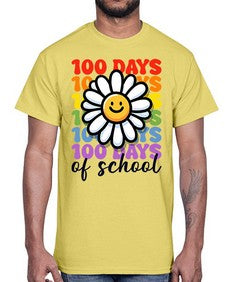 Retro Flower one hundred Days Of 752#- one hundred days- Cotton Tee