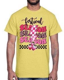 Retro Strawberry Festival Season 1505#- strawberry- Cotton Tee