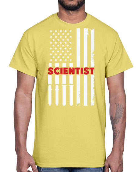 ScientistUSAFlagScientistSkinite Scientist Skinite 38#- general science- Cotton Tee