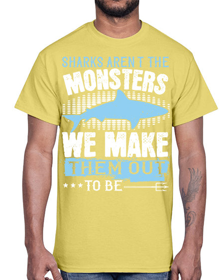 Sharks arent the monsters we make them out to be Style 26#- shark-fish- Cotton Tee