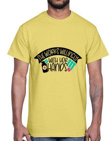 She Works Willingly With Her Hands Style Style 1389#- nurse- Cotton Tee