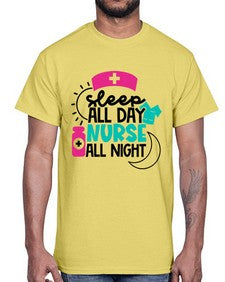 Sleep All Day Nurse All Night Style Style 1397#- nurse- Cotton Tee