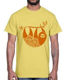 SlothMandala 1076#- mandala- Cotton Tee