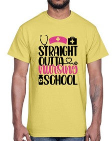 Straight Outta Nursing Style Style 1426#- nurse- Cotton Tee