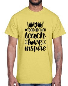 Teacher Life Teach Love Inspire Style 1456#- teacher- Cotton Tee