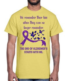 The End Of AlzheimerS Start With Me 217#- alzheimers- Cotton Tee