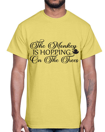 The monkey is hopping on - monkey- Cotton Tee