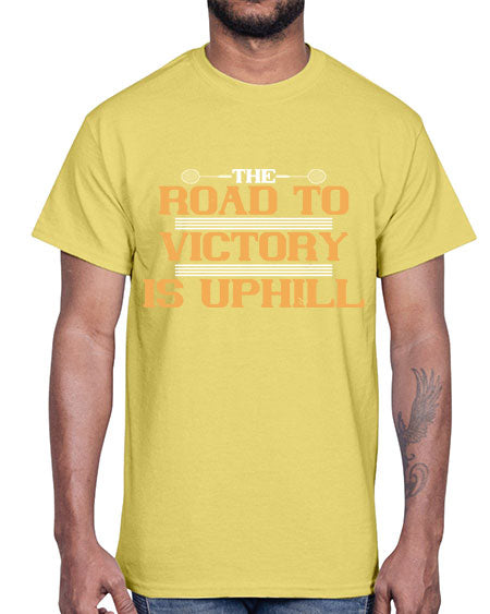 The road to victory is uphill 1822#- badminton- Cotton Tee