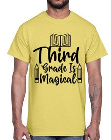 Third Grade Is Magical 961#- third grade- Cotton Tee
