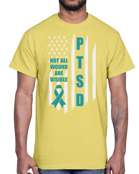 Veteran Not All Wounds Are 5#- PTSD- Cotton Tee