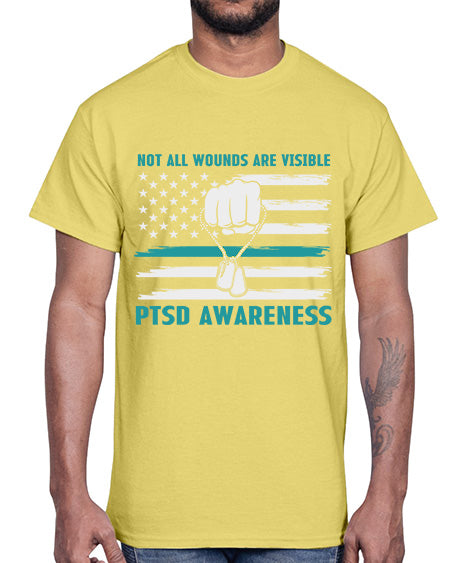 Veteran PTSD Not all wounds 4#- PTSD- Cotton Tee