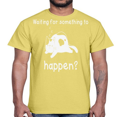 Waiting For Something Sleeping Cat 285#- anime- Cotton Tee
