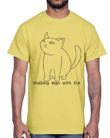 Walking Ego with Fur- cats- Cotton Tee