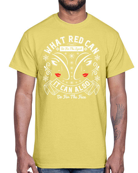 What red can do for the spirit it can also do for the face Style 175#-makeup Cotton Tee