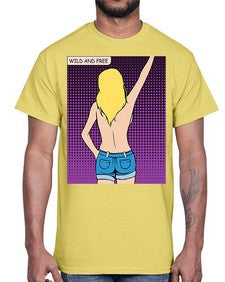 Wild and Free 1248#- art pop art- Cotton Tee