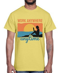 Work Anywhere Anytime 2#- internet- Cotton Tee