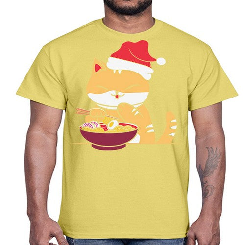 Xmas Kawaii Anime Shiba Inu Eating Ramen 289#- anime- Cotton Tee