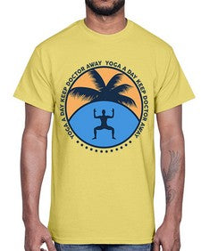 Yoga a Day Keep Doctor Away 612#- yoga- Cotton Tee