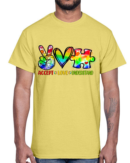 accept love understand- autism- Cotton Tee