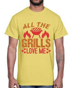 all the grills love me 17#- bbq- Cotton Tee