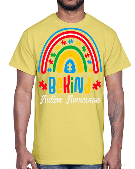 be kind autism awareness rainbow 67#- autism- Cotton Tee