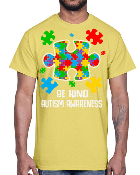 be kind puzzle pieces autism 71#- autism- Cotton Tee