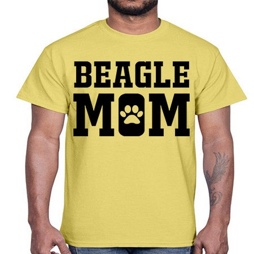 beagle mom 54#- dogs- Cotton Tee