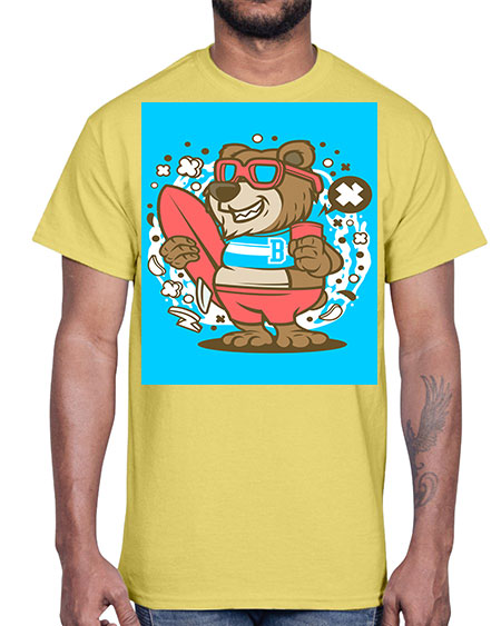 bear surfing 45#- bears - animals- Cotton Tee