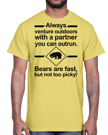 bears are fast but not picky 55#- bears - animals- Cotton Tee